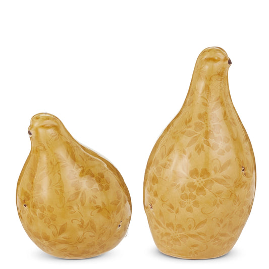 9.25" Mustard Birds (2 pc)