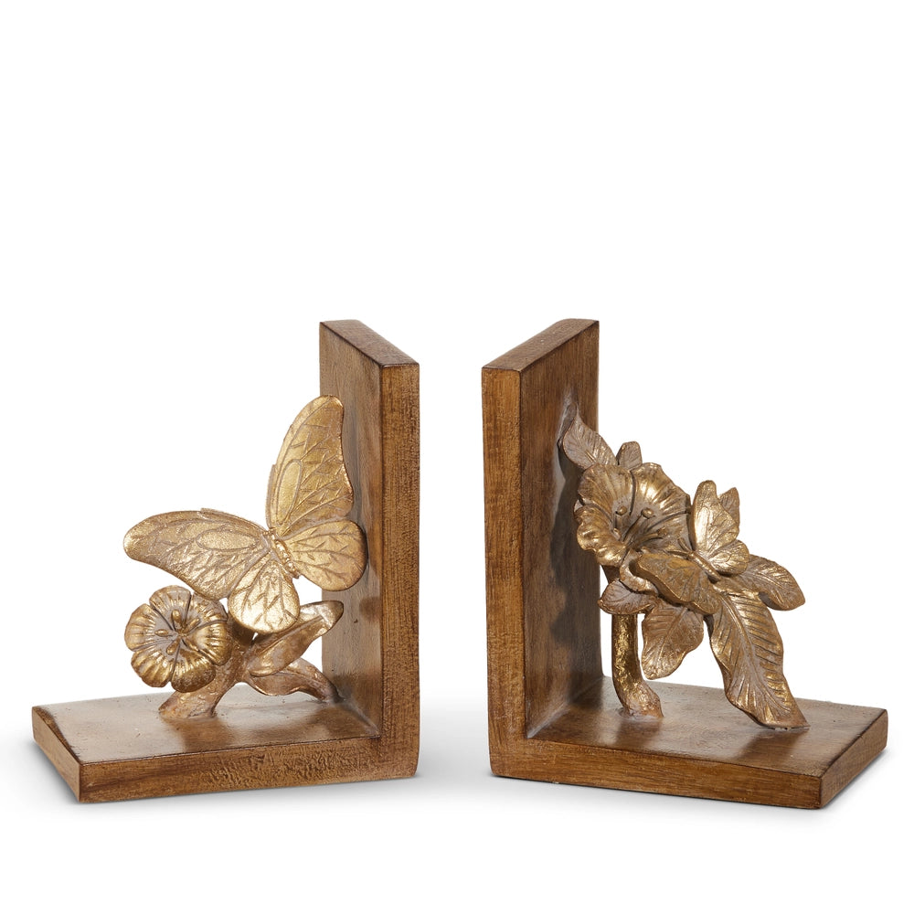 6" Butterfly on Branch Bookends