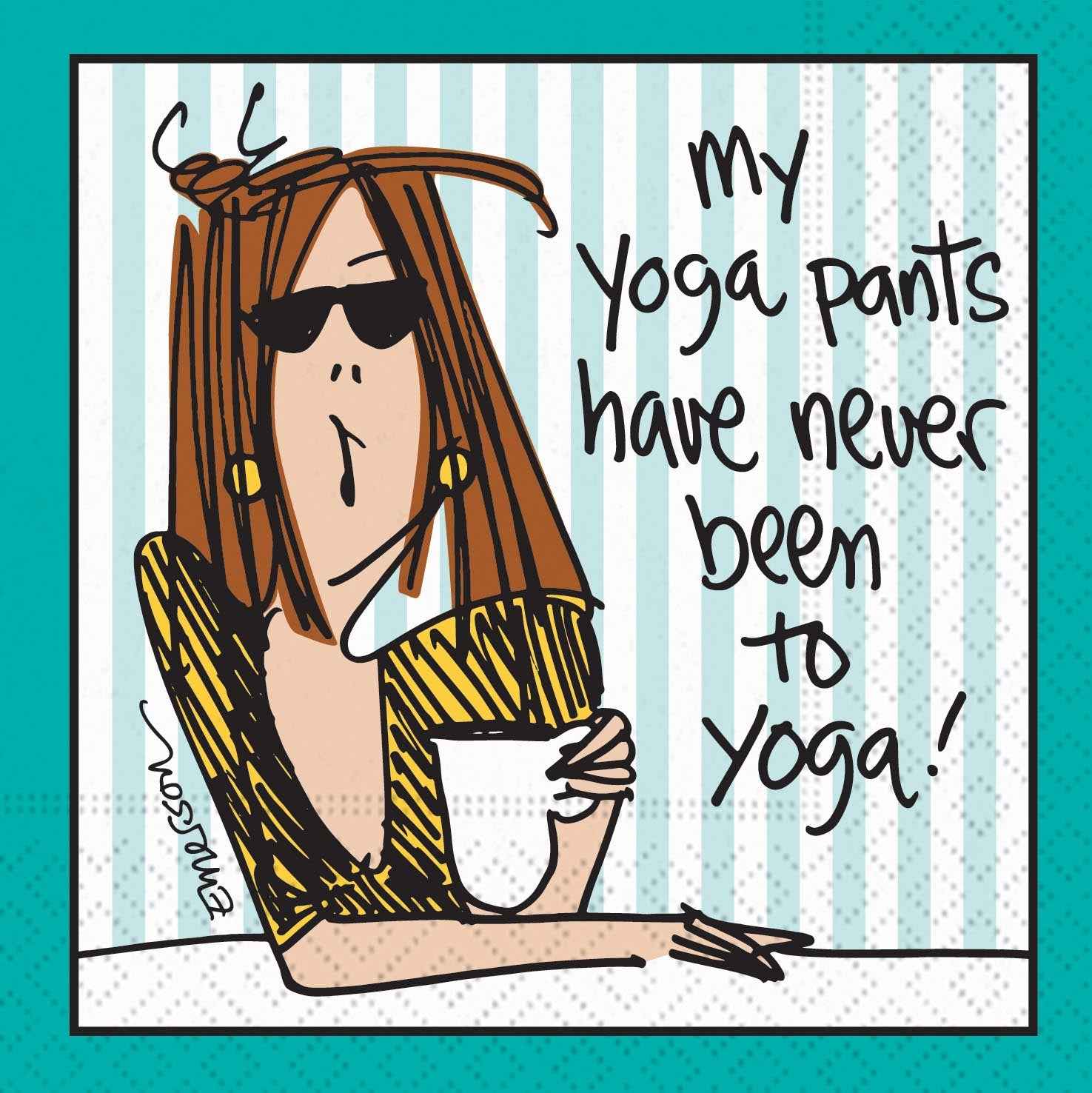 Yoga Pants Never Been To Yoga Cocktail Napkin