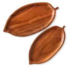 Acacia Leaf Platter Set OF 2