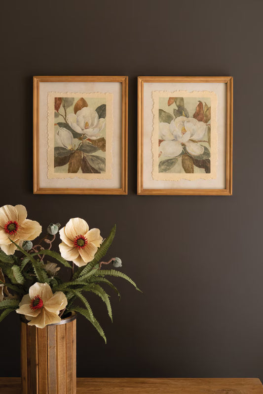 Framed Magnolia Prints Under Glass