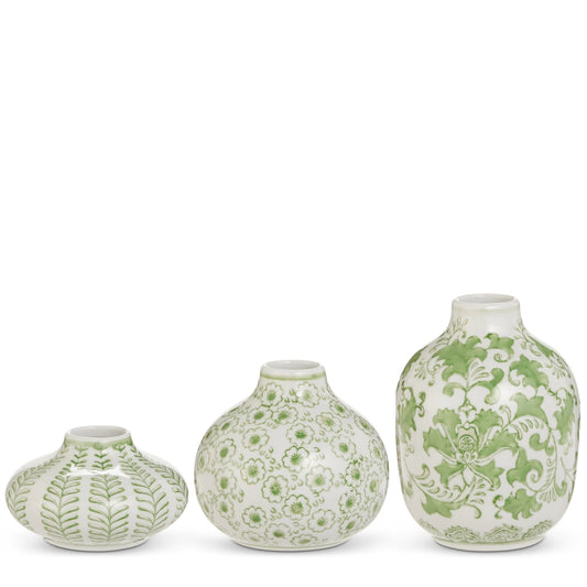 Green Bud Vases Large