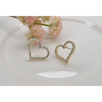 Cz Heart Shaped Post Earrings