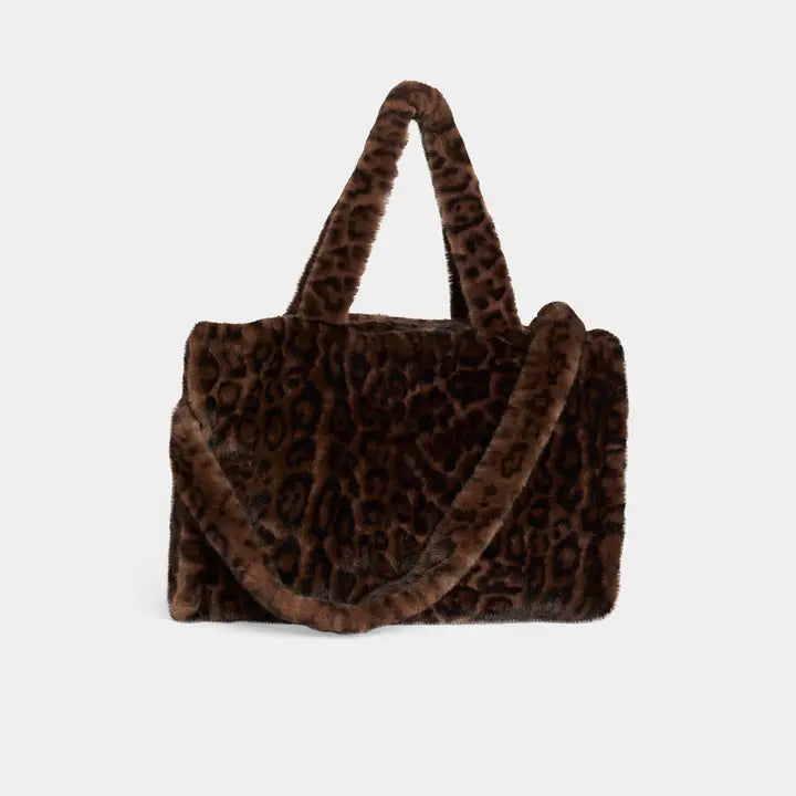 Brooke Faux Fur Leopard Large Tote