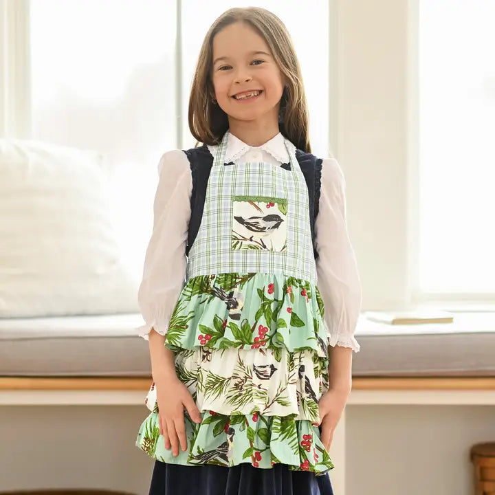 Chickadee Patchwork Apron - Multi Color