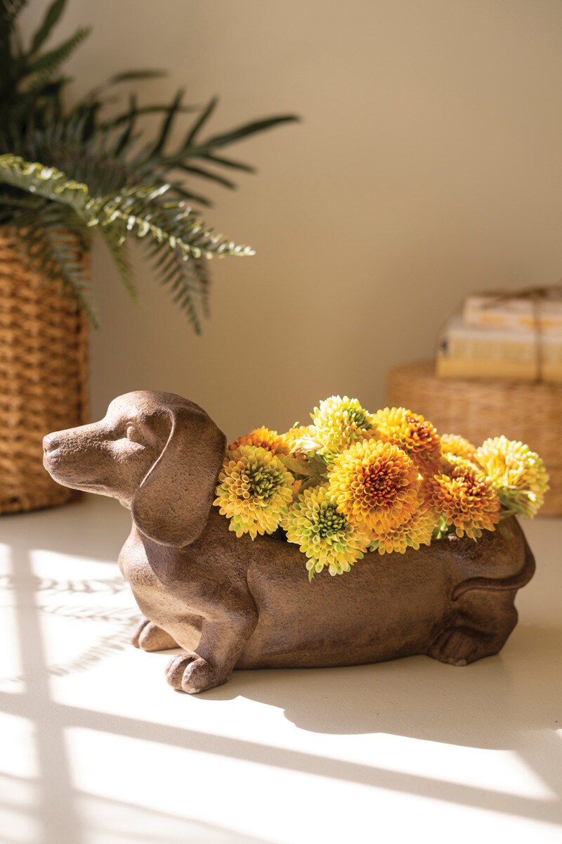 Cement Dachshund Planter