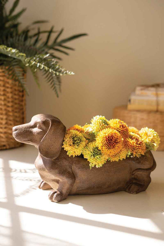 Cement Dachshund Planter