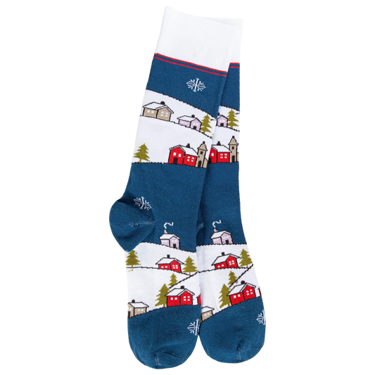 Holiday Light Crew Socks - Snow Village