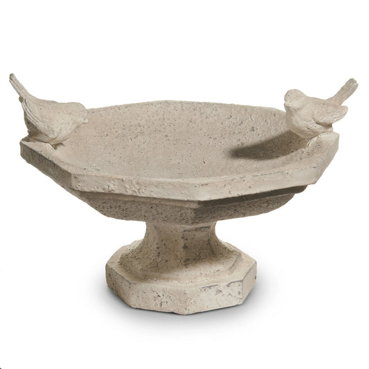 12.75" Concrete Look Bird Bath