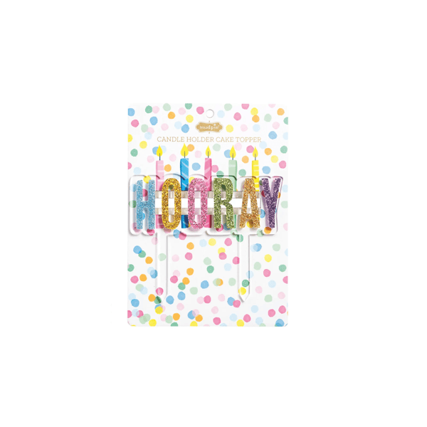 Hooray Candle Holder Cake Topper