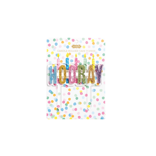 Hooray Candle Holder Cake Topper