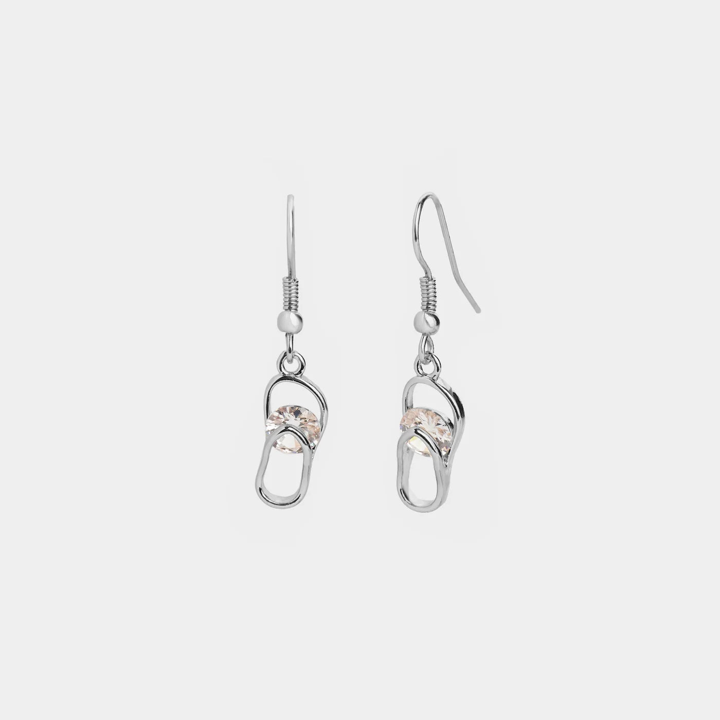 Crystal Flip Flop Dangle Earrings