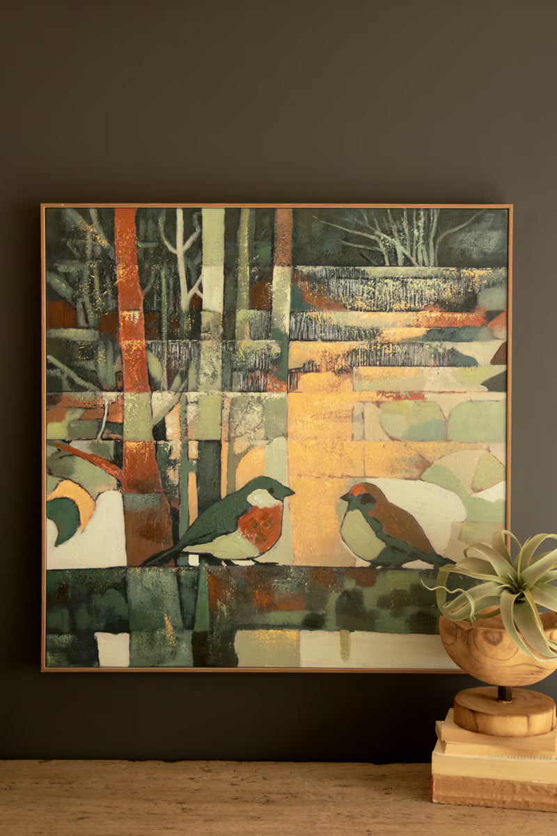 Framed Two Birds Painting
