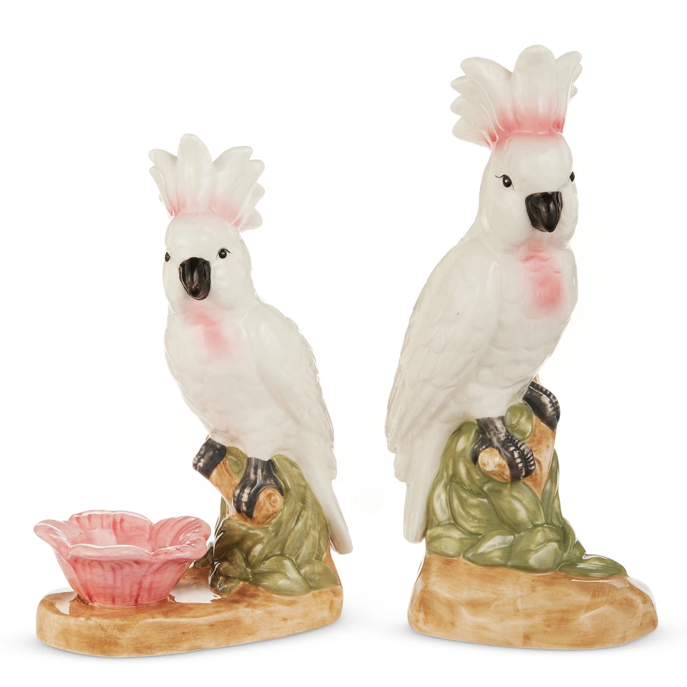 11.5" Pink Cockatoo figurine (set of 2)