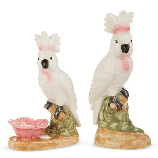 11.5" Pink Cockatoo figurine (set of 2)