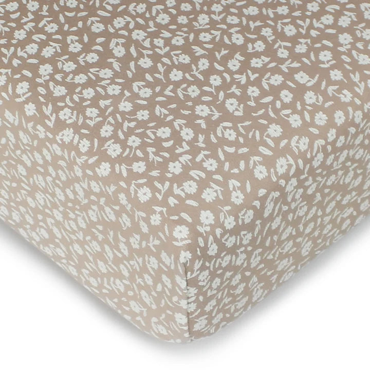 Oatmeal Ditsy Floral | Organic Crib Sheets