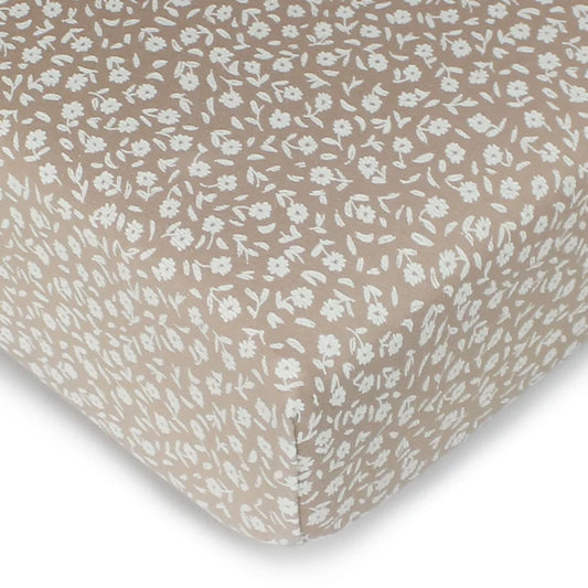 Oatmeal Ditsy Floral | Organic Crib Sheets