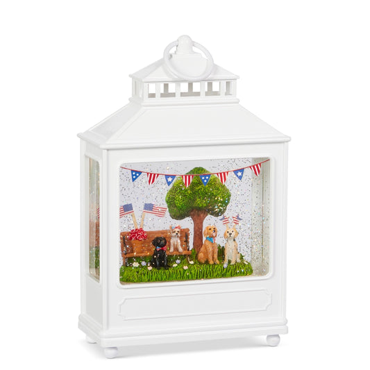 11" Patriotic Pup Lighted Water Lantern