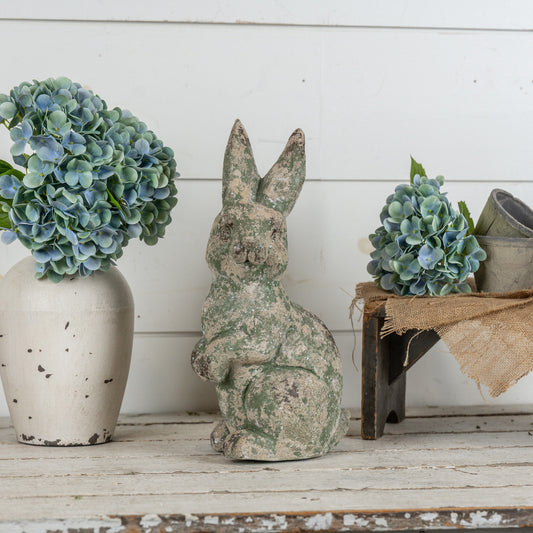 16.75" AGED GREEN GARDEN  BUNNY