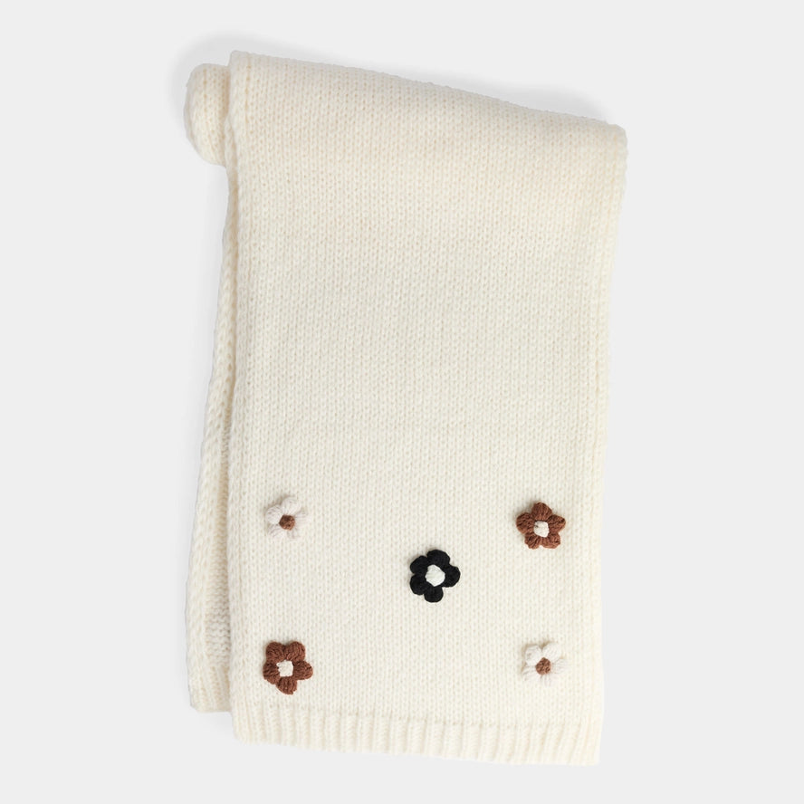 Flower Embellished Scarf