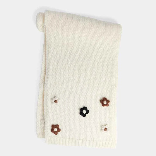 Flower Embellished Scarf