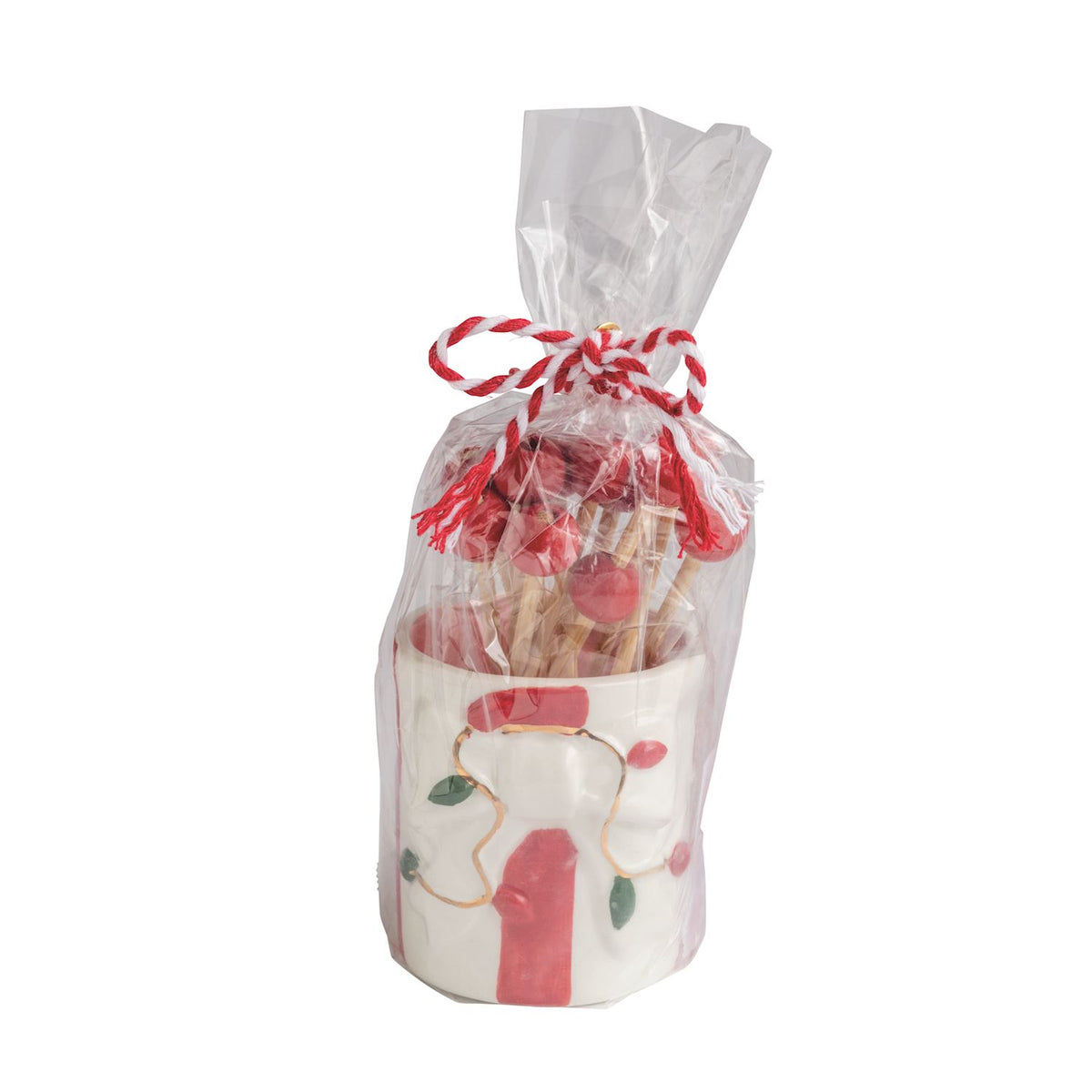 White Lights Bow Toothpick Caddy Set