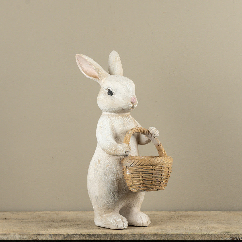 20.5" TEXTURED BUNNY W/ BASKET