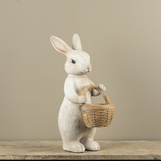 20.5" TEXTURED BUNNY W/ BASKET