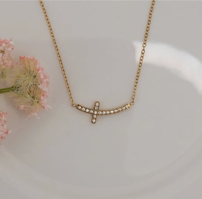 Sideways Cross Necklace