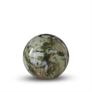 Green & white glass globe lamp 7"