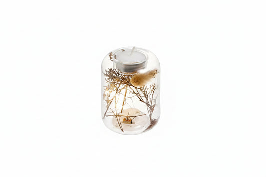 Candle Holder with Dry Flowers-Small