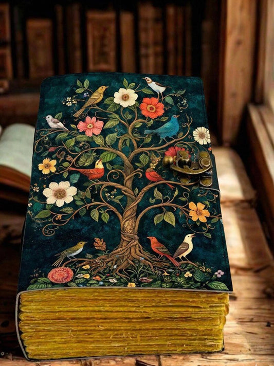 Grimoire Leather Journal - Bird and Tree