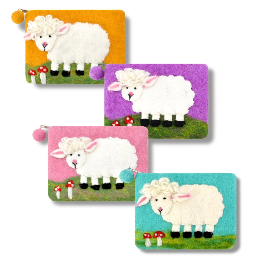 Felted Sheep Coin Purse