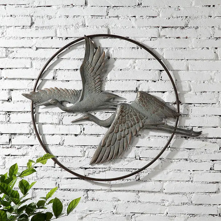 Herons in Flight Garden Wall
