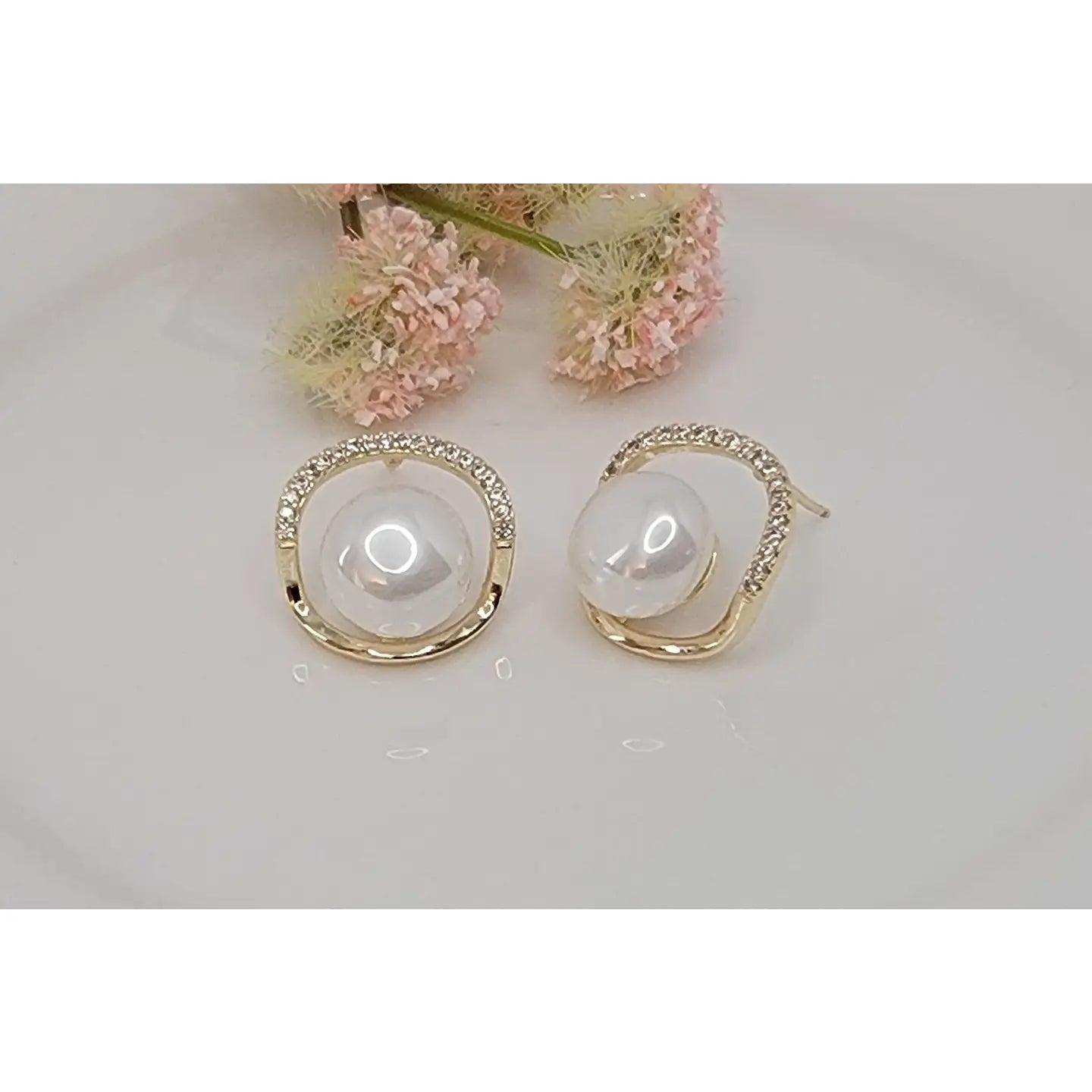 Faux Pearl Stud Earrings
