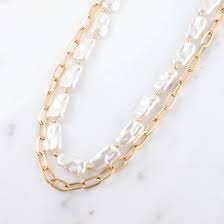 gold & pearl beaded necklace