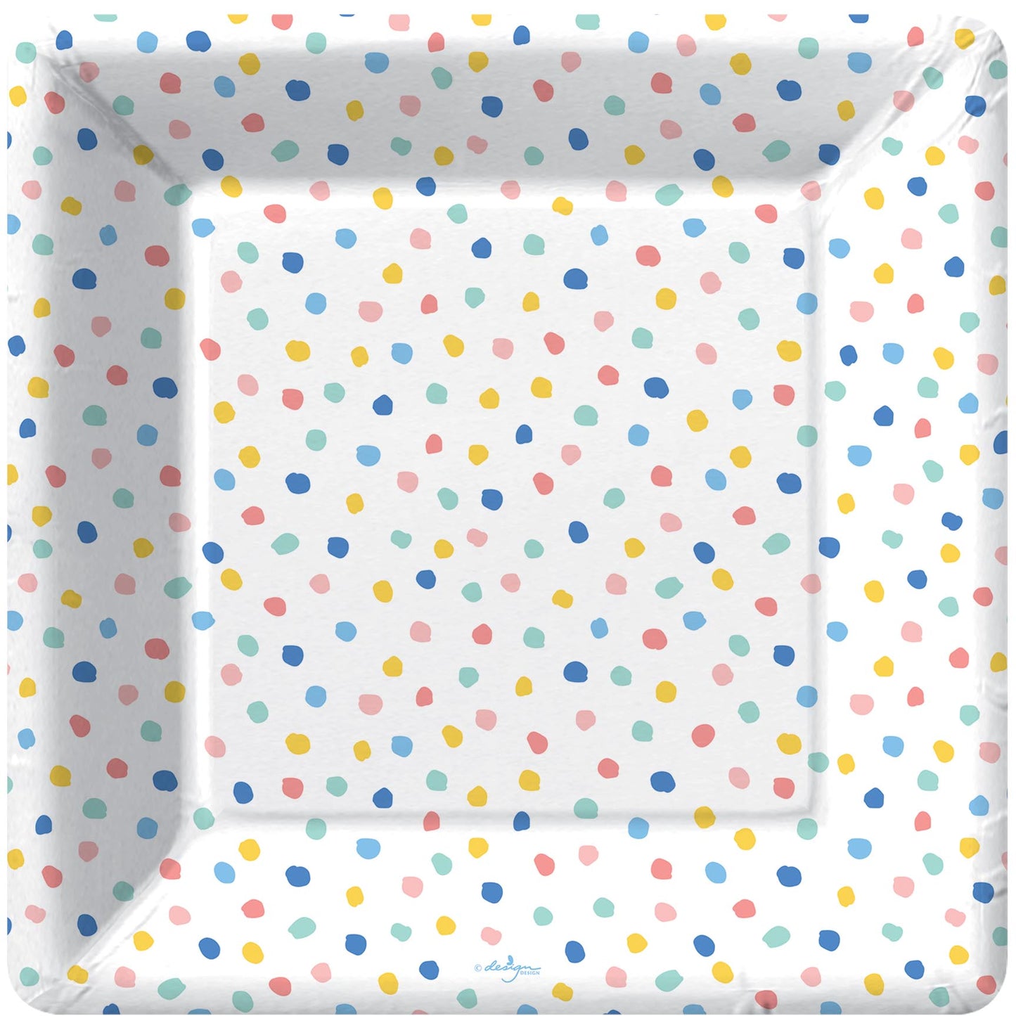 Happy Stripes and Dots Paper Dinner Plate