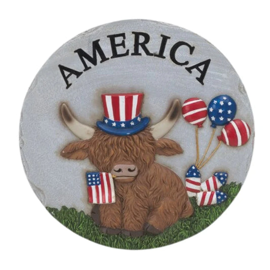 Americana themed cow steppingstone-sold separately
