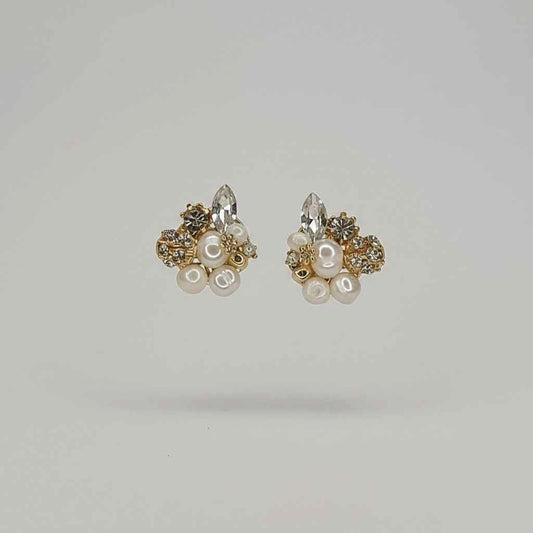 Handmade Pearl/Swarovski and Cubic Zirconia Earrings