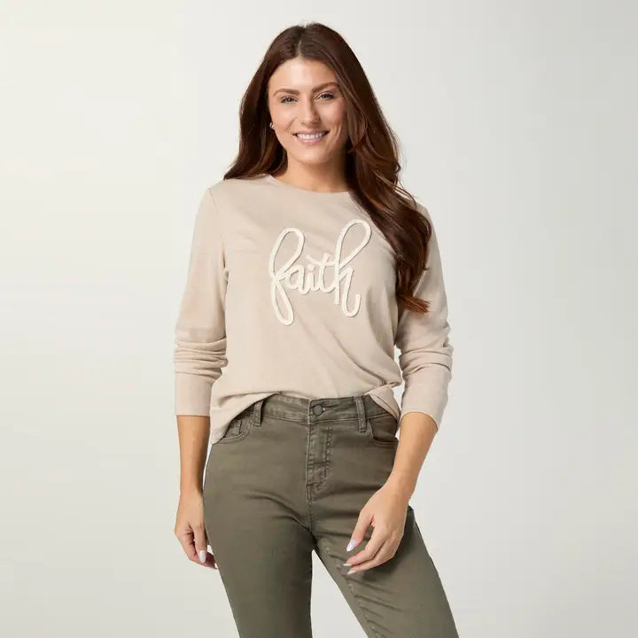 Faith Long Sleeve Crew Neck Top