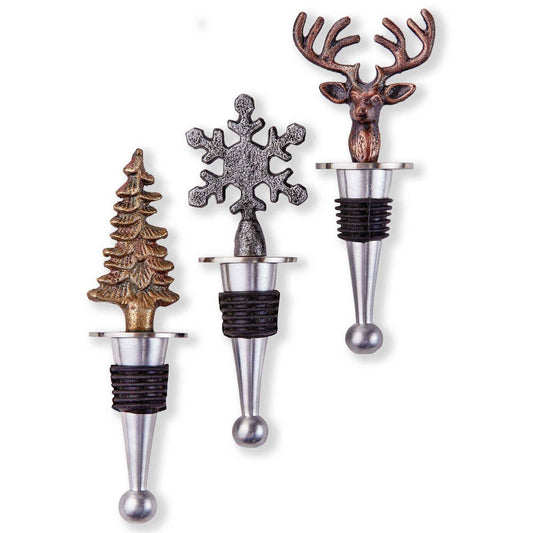 Holiday Bottle Stopper Assorted -Sold Separately