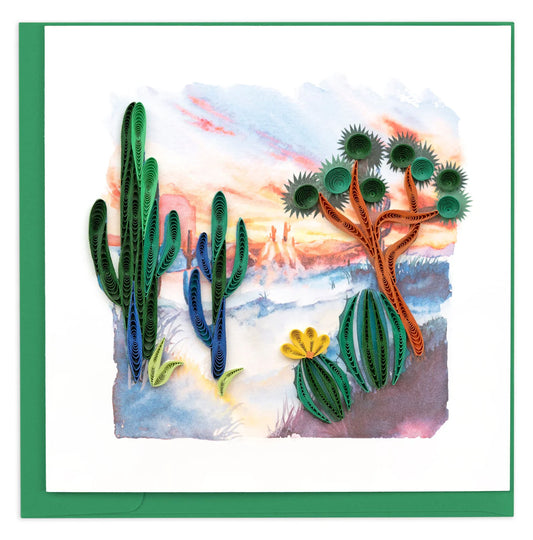 Quilled Desert Landscape Greeting Card