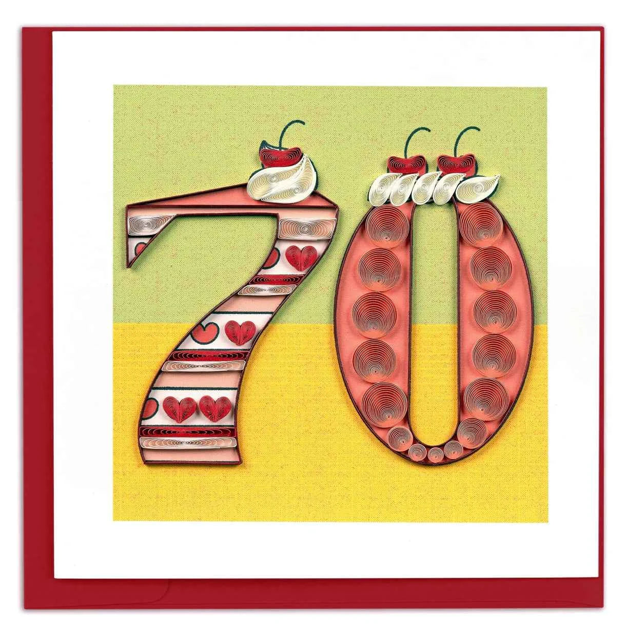 Quilled Birthday Milestone Greeting Card - 70