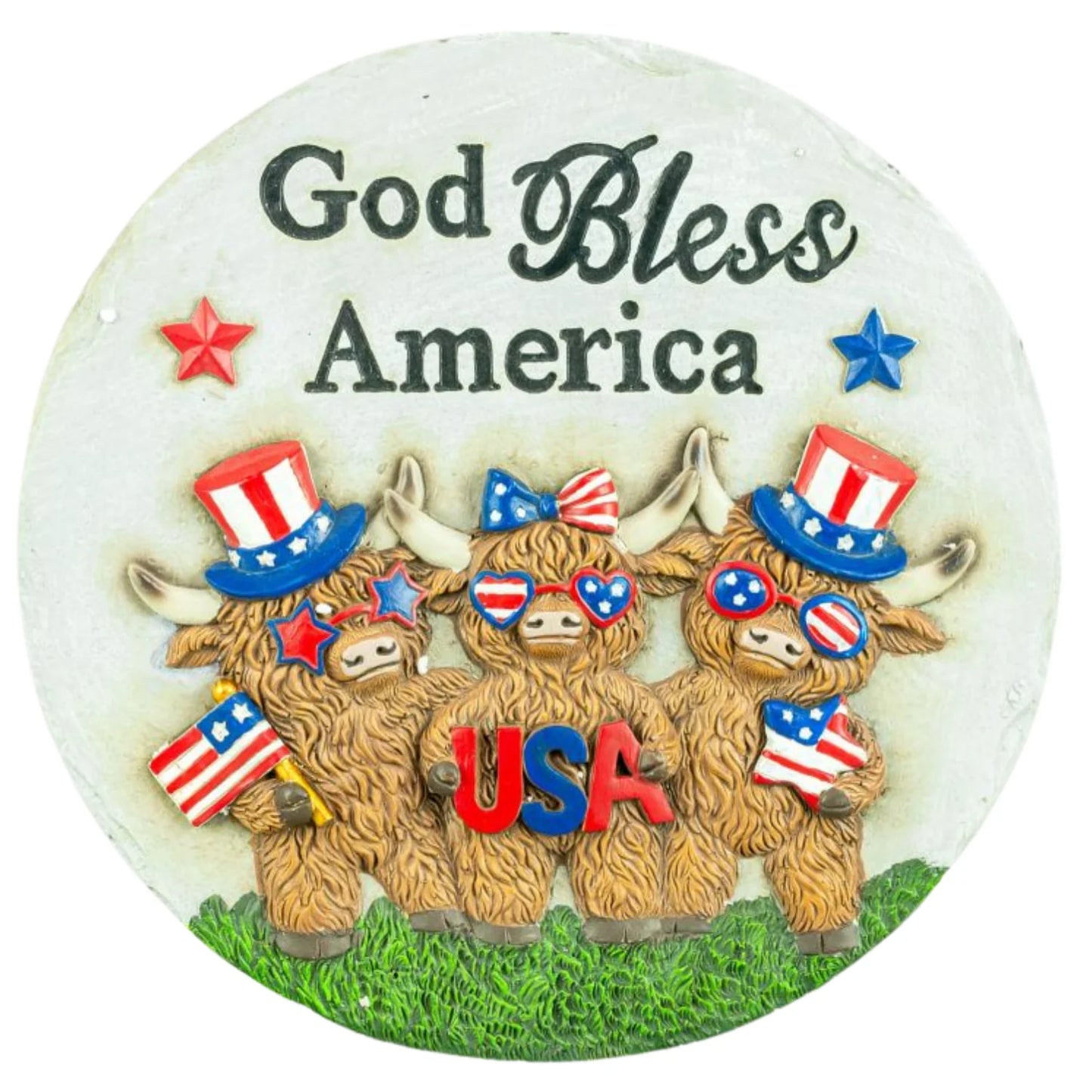 Americana themed cow steppingstone-sold separately