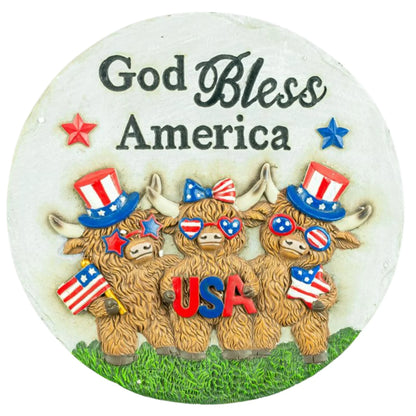 Americana themed cow steppingstone-sold separately