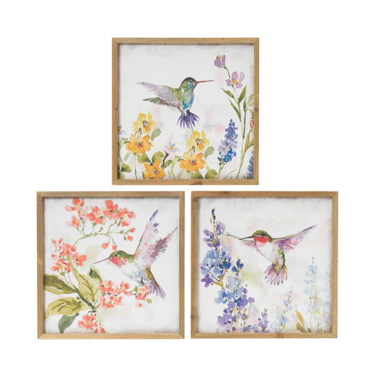 15.75"L Wood Hummingbird Design Wall Decor, 3 Assorted sold separately