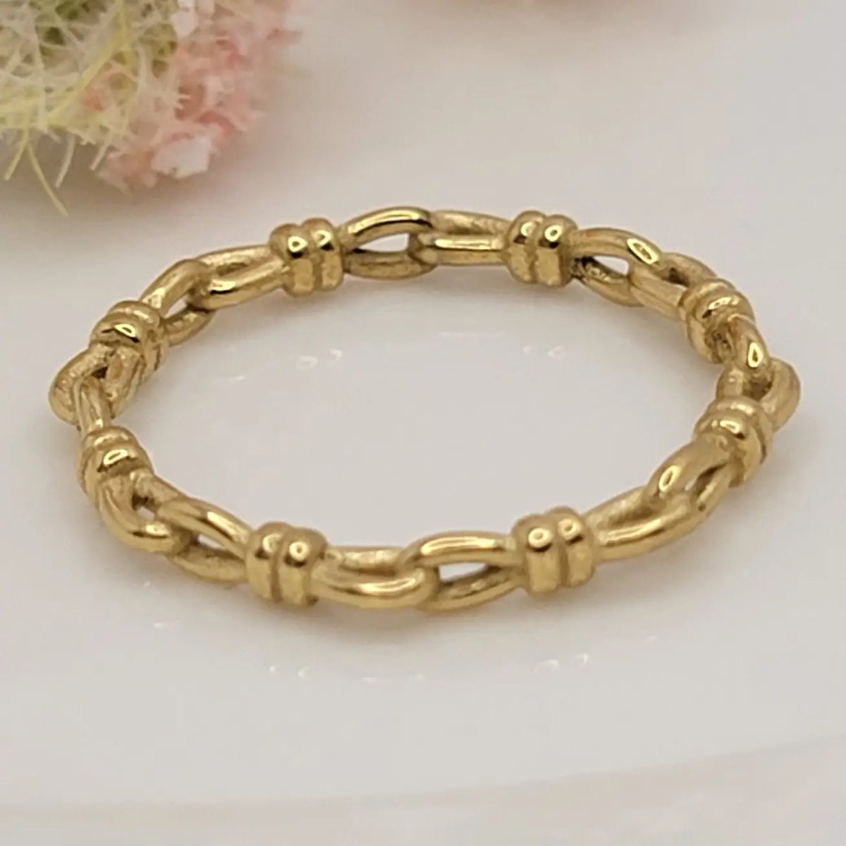 Link Chain Band Stainless Steel Ring