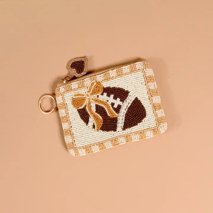 Handcrafted Beaded Pouch-Fab Football