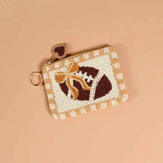 Handcrafted Beaded Pouch-Fab Football