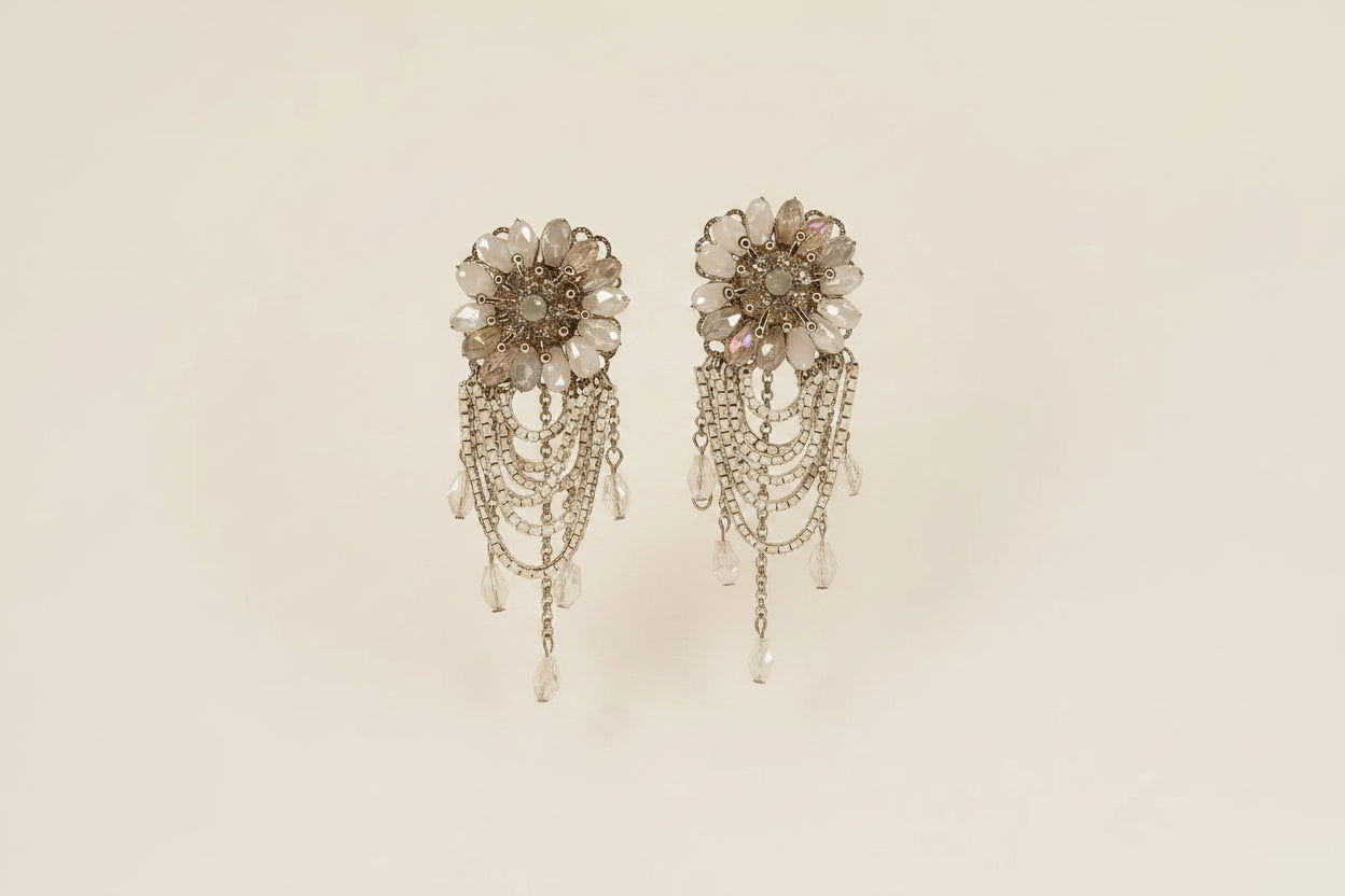 Petals Falling Chandelier Handmade Dangle Earring